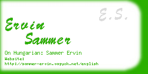 ervin sammer business card